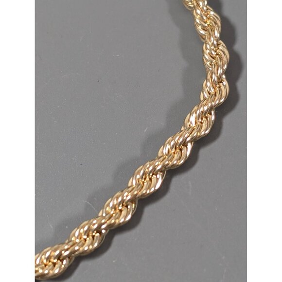 Express Gold Tone Rope Chain Necklace Classic Retro 18" - Picture 3 of 6